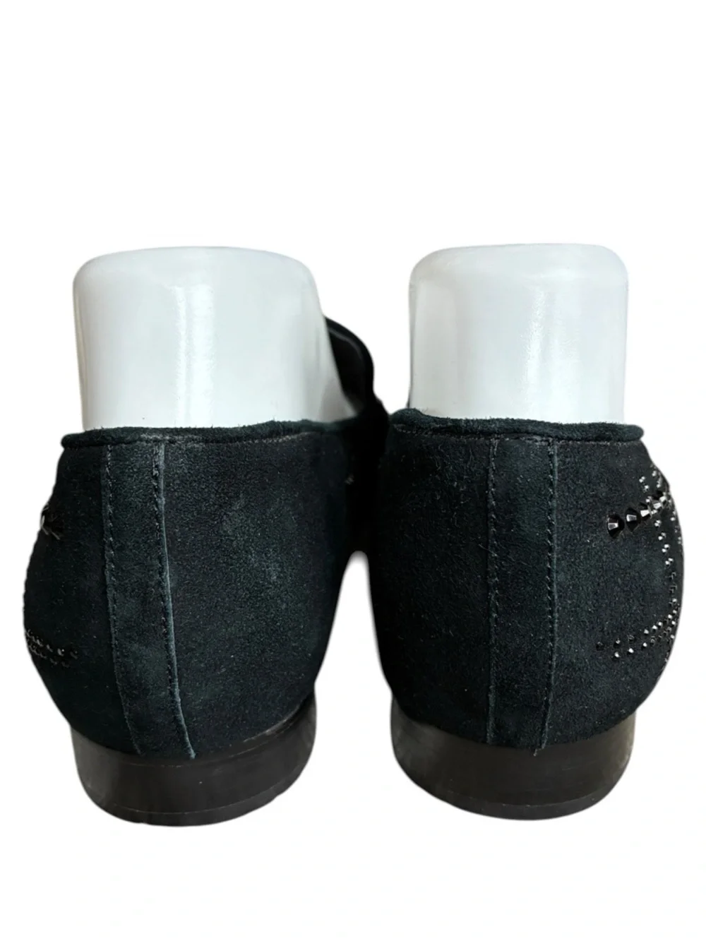 Donald Pliner LIBBISP Crystal Grid  Loafers Black Suede Slip On 9.5